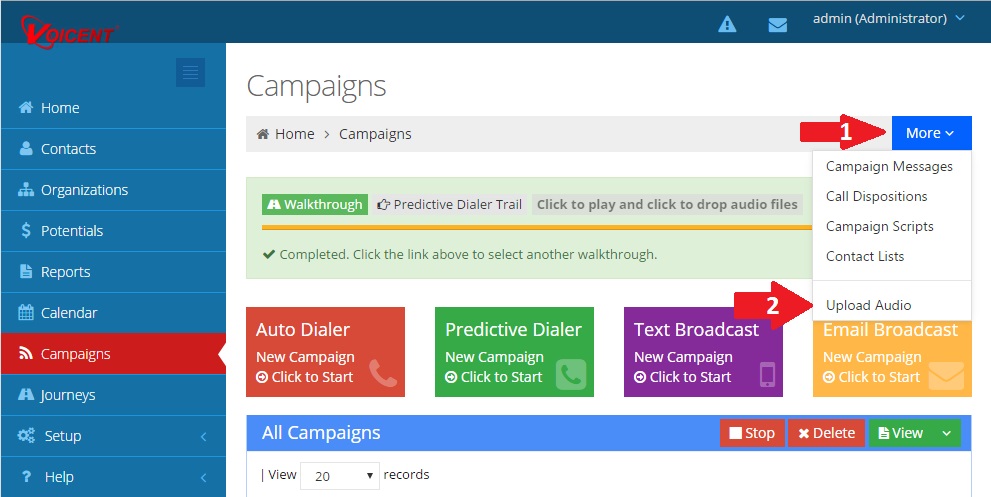 Use a pre-recorded audio message in auto dialer campaign Upload your auto dialer audio file