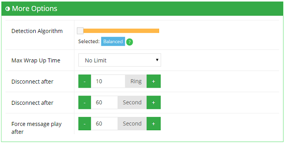 Auto Dialer Call options call detection feature Detect call progress in auto dialer campaigns